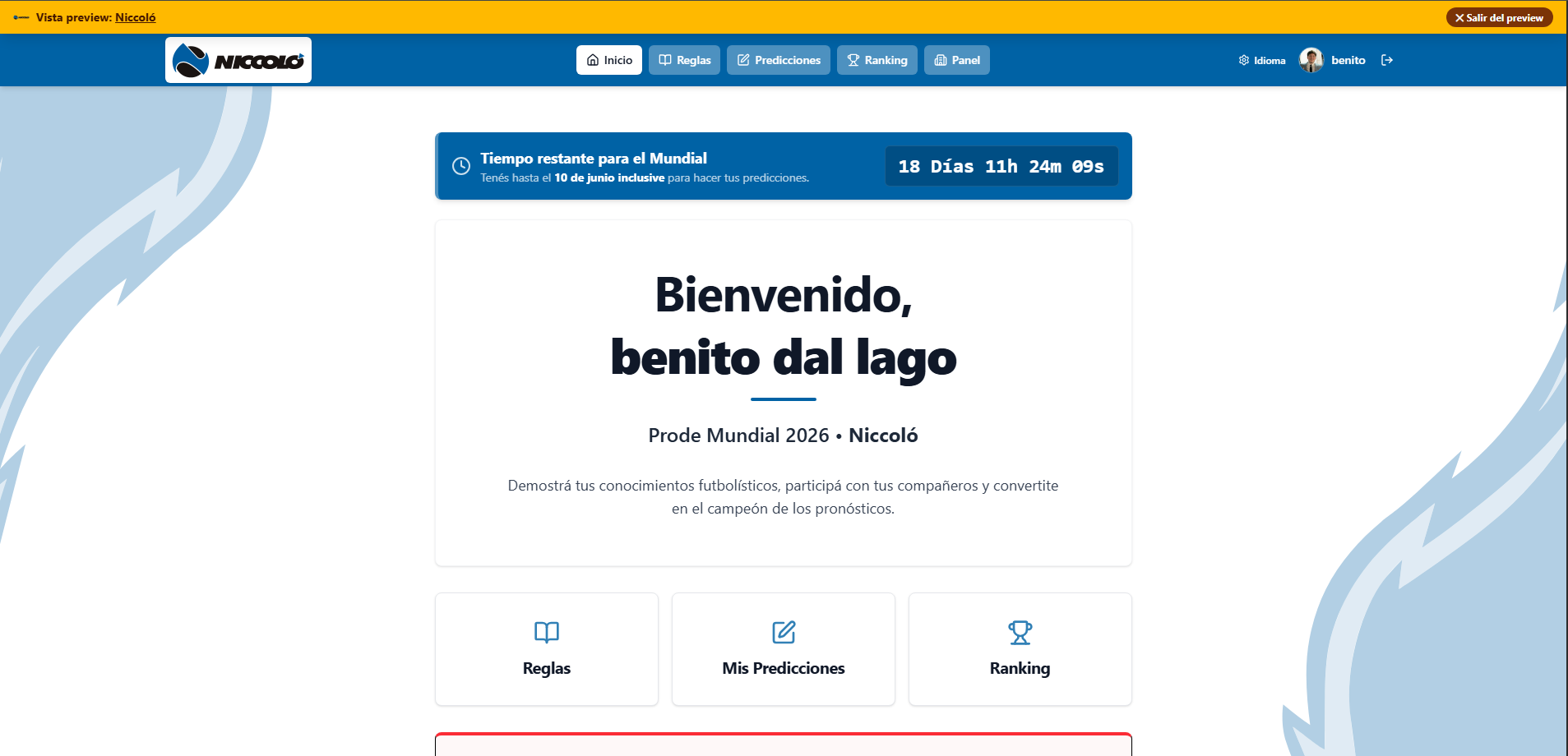 Home con branding personalizado